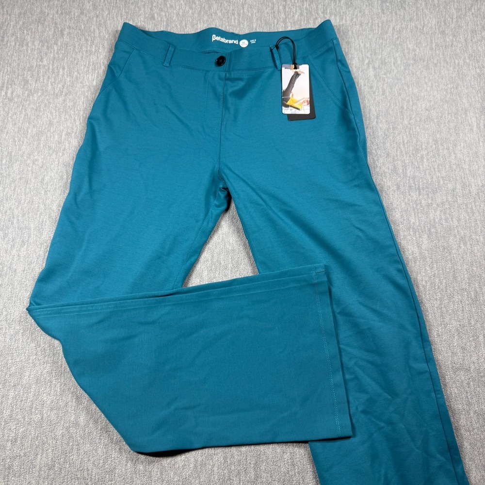 Betabrand Dress Pant Yoga Pants Womens XL Petite Teal Blue Bootcut Stretch Work